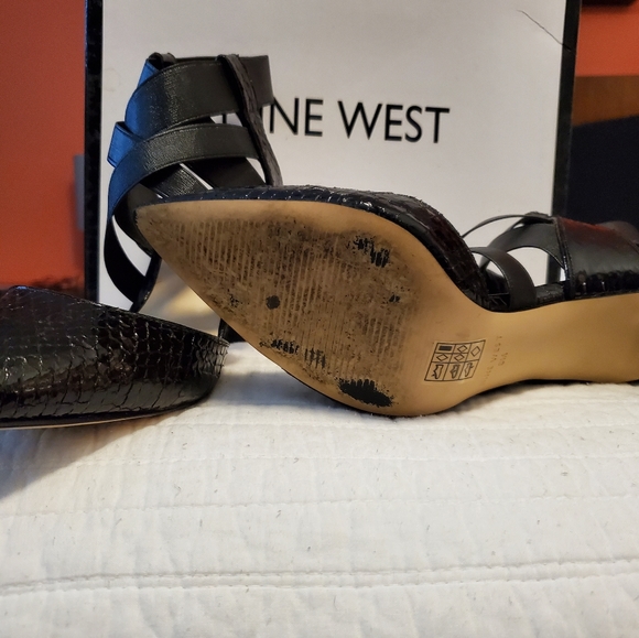 Nine West Black Leather Heel Shoes - Picture 4 of 5